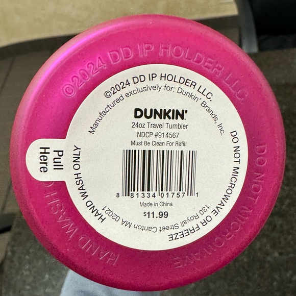 Dunkin' Summer 2024 Ombre Plastic Insulated 24oz Tumbler PINK - NWT - Picture 4 of 4
